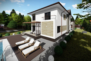 2 Floor Steel Frame House With 6 Bedrooms Number 340-060 - house design image 4 thumbnail