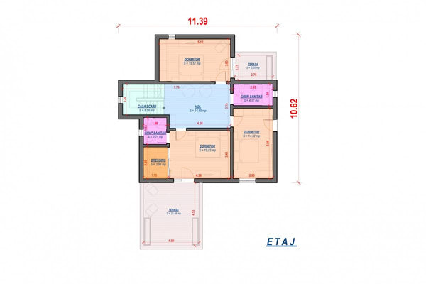 3 Storey Steel Frame House With Three Bedrooms Model 342-038 - house plan 2