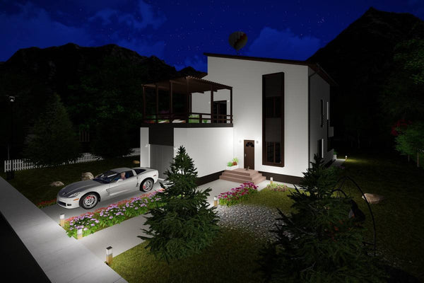 3 Storey Steel Frame House With Three Bedrooms Model 342-038 - modern style house exterior image 6