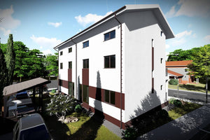 3 Story Steel Frame Duplex House Model 399-066 - house exterior design image 2 thumbnail