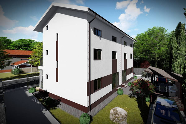 3 Story Steel Frame Duplex House Model 399-066 - house exterior design image 2