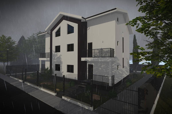 3 Story Steel Frame Duplex House Model 399-066 - house exterior design image 4