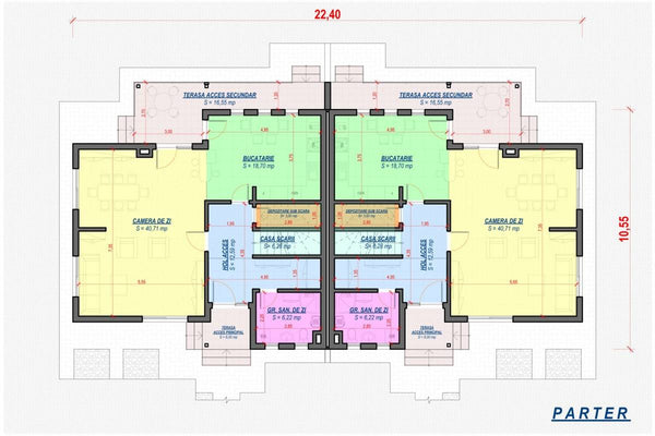 2 Storey Steel Frame Duplex House With 6 Bedrooms 476-011 - house floor plan 1