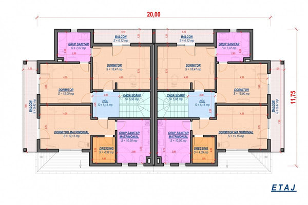 2 Storey Steel Frame Duplex House With 6 Bedrooms 476-011 - house floor plan 2