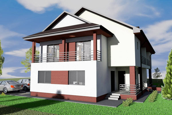 2 Storey Steel Frame Duplex House With 6 Bedrooms 476-011 - modern house exterior image 5