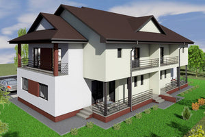 2 Storey Steel Frame Duplex House With 6 Bedrooms 476-011 - modern house exterior image 7 thumbnail