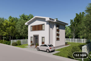 Steel frame house model on 2 levels 150 sqm id 152-115 - home front image 1 thumbnail