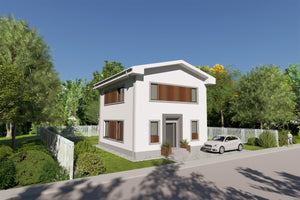 Steel frame house model on 2 levels 150 sqm id 152-115 - home front image 2 thumbnail