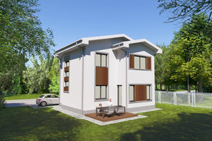 Steel frame house model on 2 levels 150 sqm id 152-115 - home front image 4 thumbnail