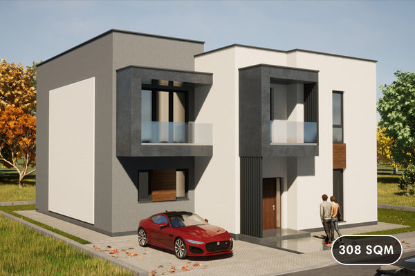 Steel Frame House Project 4 Rooms 3 Bathrooms 300 sqm id 117 - home exterior design pic 1