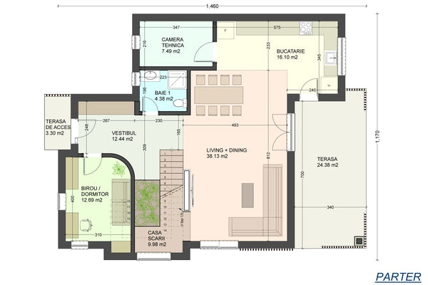 Steel Frame House Project 4 Rooms 3 Bathrooms 300 sqm id 117 - home design ground floor