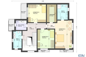 Steel Frame House Project 4 Rooms 3 Bathrooms 300 sqm id 117 - home design 1st floor thumbnail