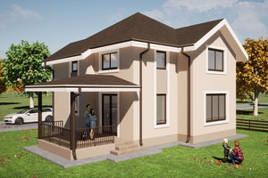 Steel Frame House With 2 Floors And Covered Terrace 180-110 - exterior design image 3 thumbnail