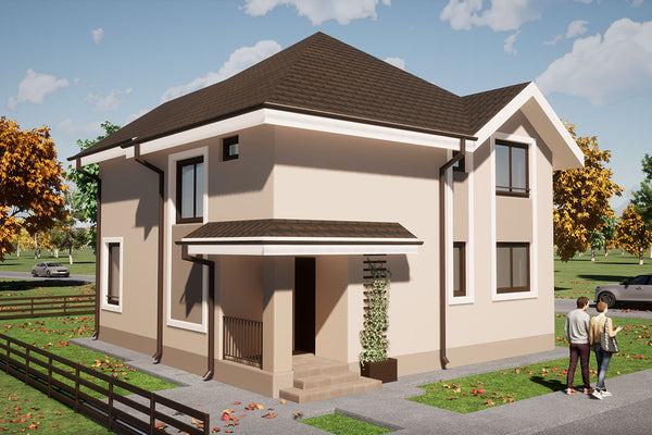 Steel Frame House With 2 Floors And Covered Terrace 180-110 - exterior design image 2