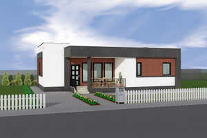 Steel frame house with 3 rooms and 1 bathroom 100sqm 100-116 - house exterior design 2 thumbnail