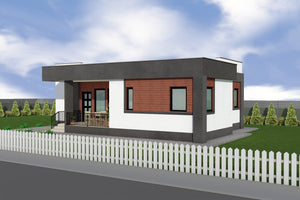 Steel frame house with 3 rooms and 1 bathroom 100sqm 100-116 - house exterior design 3 thumbnail