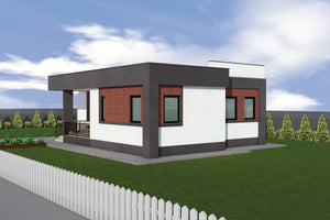Steel frame house with 3 rooms and 1 bathroom 100sqm 100-116 - house exterior design 4 thumbnail