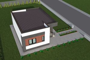 Steel frame house with 3 rooms and 1 bathroom 100sqm 100-116 - house exterior design 7 thumbnail