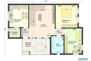 Steel frame house with 3 rooms and 1 bathroom 100sqm 100-116 - house interior design thumbnail