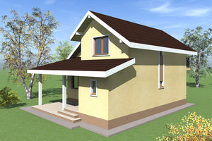 Steel frame house with covered terrace and balcony 150 sqm - exterior house design photo 3 thumbnail