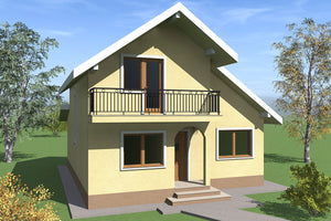 Steel frame house with covered terrace and balcony 150 sqm - exterior house design photo 4 thumbnail
