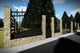 Stone House Fence With Wrought Iron Panels Model GA15 - fence model picture 1