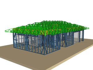 structura metalica acoperis randare 3D thumbnail