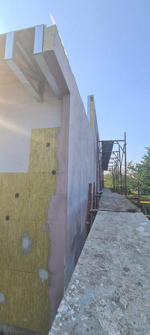 External Basalt Wool Thermal Insulation and Plastering for a 130 sqm House Construction thumbnail