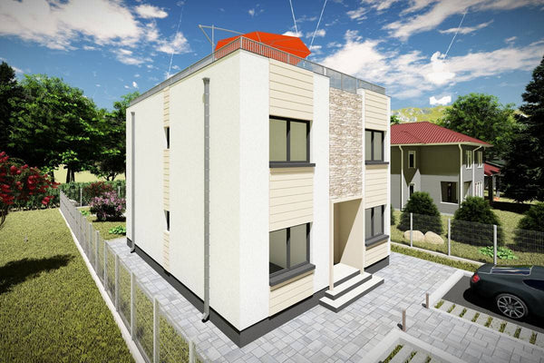 Three Storey Steel Frame House With 4 Bedrooms Model 226-081 - home design image 2