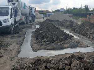 Pouring of Mortar Concrete for a Metal House Foundation thumbnail