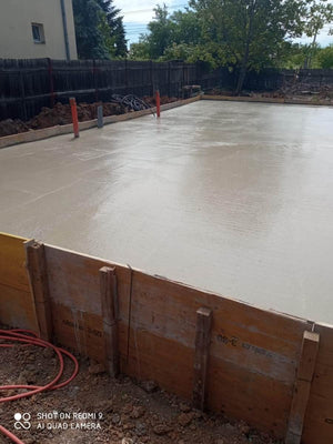 Pouring of Ground Level Plate for a Metal Structure Ground Floor House thumbnail