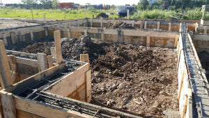 Pouring of Foundation Beams for a Metal Structure House thumbnail