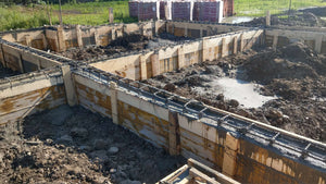 Pouring of Foundation Beams for a Metal Structure House thumbnail