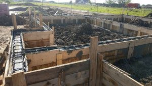 Pouring of Foundation Beams for a Metal Structure House thumbnail