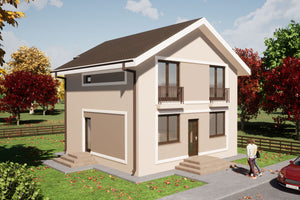 Two Floor Steel Frame House 125-102 With 4 Rooms 125-102 - home exterior design image 2 thumbnail