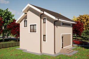 Two Floor Steel Frame House 125-102 With 4 Rooms 125-102 - home exterior design image 3 thumbnail