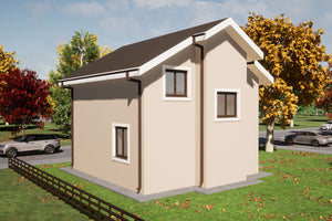 Two Floor Steel Frame House 125-102 With 4 Rooms 125-102 - home exterior design image 4 thumbnail