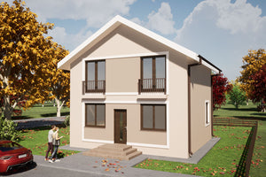 Two Floor Steel Frame House 125-102 With 4 Rooms 125-102 - home exterior design image 5 thumbnail