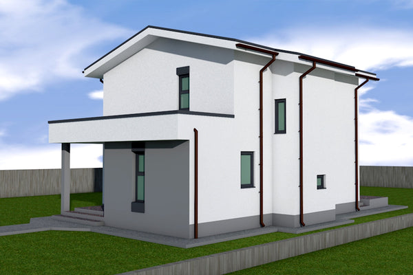 Two Story Steel Frame House With 2 Bedrooms Model 161-097 - house design image 2