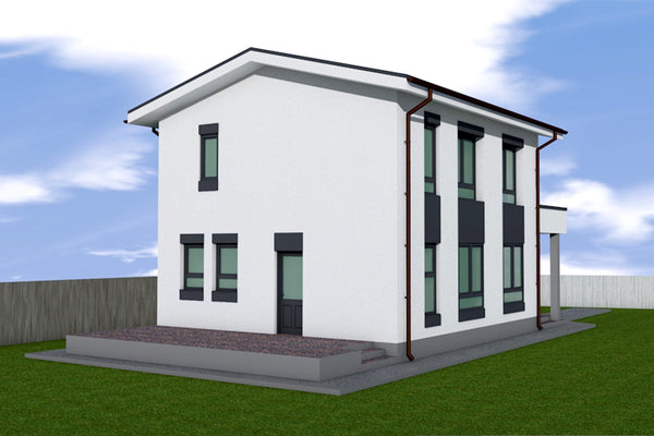 Two Story Steel Frame House With 2 Bedrooms Model 161-097 - house design image 3