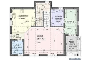 Two Story Steel Frame House With 2 Bedrooms Model 161-097 - ground floor plan thumbnail