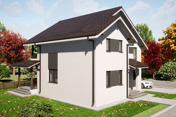 Two Story Steel Frame House With 2 Bedrooms Model 176-101 - exterior design picture 2