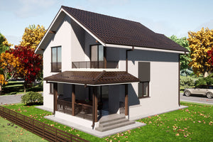 Two Story Steel Frame House With 2 Bedrooms Model 176-101 - exterior design picture 3 thumbnail