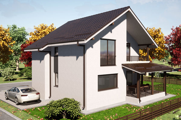Two Story Steel Frame House With 2 Bedrooms Model 176-101 - exterior design picture 4