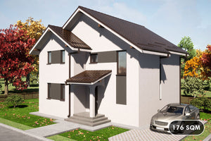 Two Story Steel Frame House With 2 Bedrooms Model 176-101 - exterior design picture 1 thumbnail