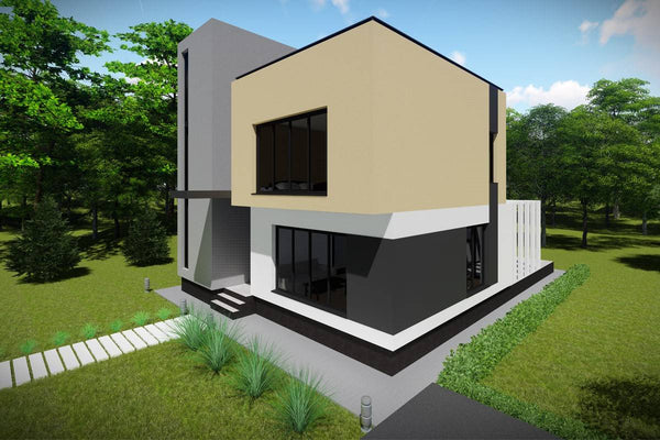 Two Story Steel Frame House With 3 Bedrooms Model 248-025 - home exterior design image 3