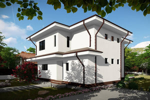 Two Story Steel Frame House With 3 Bedrooms Model 260-006 - modern style house exterior image 3 thumbnail