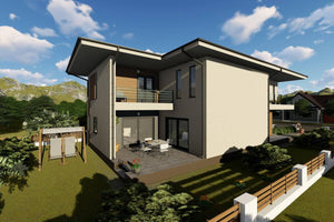 Two Story Steel Frame House With Five Bedrooms Model 303-051 - modern home exterior picture 3 thumbnail