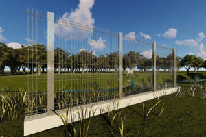 Welded Mesh House Fence with T-Posts and Concrete Base GA01 - fence model picture 1 thumbnail